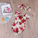 Barboteuse florale mignonne 2 pièces | Ensemble de vêtements pour petites filles, barboteuse + bandeau, pour nourrissons de 0 à 24M, vêtements pour nourrissons et nouveau-né, offre spéciale, 2019