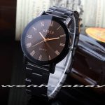 KEVIN nouveau Design Couple montres mode noir cadran rond en acier inoxydable bande Quartz montre-bracelet hommes femmes amant cadeaux