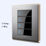 Miroir avec commutateur à point aléatoire | type 86, interrupteur acrylique panneau brossé pour la maison en acier inoxydable 1/2/3/4 Gang commutateur à 1 voie et 2 voies