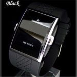 Sport numérique montres 2019 nouveau élégant hommes noir Rentangle cadran LED électronique horloge Silicone bracelet de montre chaude erkek kol saati