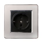 Miroir avec commutateur à point aléatoire | type 86, interrupteur acrylique panneau brossé pour la maison en acier inoxydable 1/2/3/4 Gang commutateur à 1 voie et 2 voies