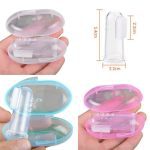 Brosse à dents à doigts en Silicone | Mignon avec boîte, dents pour enfants, Massage transparent, brosse de nettoyage en caoutchouc pour nourrissons, ensemble de soins pour garçons