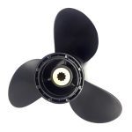 Balck Aluminum Boat Outboard Propeller for Suzuki 9.9-15HP Black 3 Blades 10 Spline Tooth 9 1/4 x 11