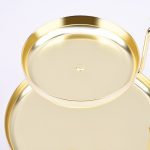 (ET) le double plateau doré de la simplicité du voyageur. Plateau de cosmétiques et plateau de papeterie. Galvanoplastie en acier inoxydable. Belle