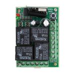 Commutateur de télécommande sans fil 12VDC | 4 voies 433MHZ, module de récepteur de relais RF 4NO + 4NC, contrôleur