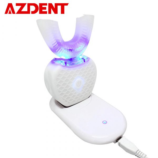 360 degrés Intelligent automatique sonique électrique brosse à dents U Type 4 Modes brosse à dents USB charge dent blanchissant la lumière bleue