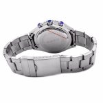 Alexis hommes analogique Quartz natation plongée montre mis5 0S10 chronographe argent mat bracelet en acier inoxydable cadran bleu foncé résistant à l'eau