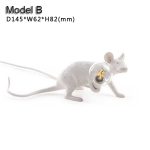 MOUSE LAMP LED E12 Black White Animal Rat Mouse Desk lamps Lights Resin Night Lights Animal Art Gold Mini Lamp white lighting