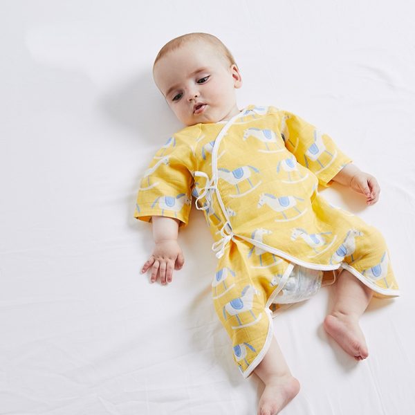 Vêtements pour bébés | Pyjamas d'été pour garçons et filles, combinaisons pour nourrissons, vêtements mignons de nouveau-né de dessin animé, vêtements en gaze de coton bio unisexe Roupa