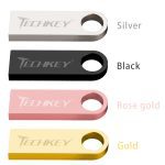 Nouveau TECHKEY clé usb lecteur flash 64GB 32GB 16GB 8GB 4GB lecteur de stylo clé usb étanche argent u disk memoria cel clé usb cadeau