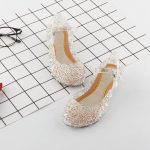 Sandales à la gelée en cristal pour enfants | Chaussures de danse pour fête Cosplay Elsa, princesse des neiges