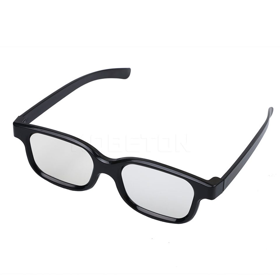 Lunettes 3D Polarisées Passives à Clipser - Pour TV 3D, Cinéma RealD - Léger, Compatibles Avec Les Lunettes De Vue - Cadre Noir, Lentilles 0.22mm