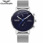 2019 montres pour hommes GUANQIN horloge lumineuse de luxe pour hommes d'affaires en acier montre-bracelet à Quartz créative Relogio Masculino