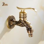 ZGRK sculpté montage mural Bibcock laiton rétro robinet décoratif extérieur jardin robinets Machine à laver vadrouille luxe Antique WC robinet
