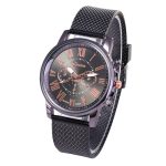 Foloy numérique femmes montres qualité mode genève chiffres romains Faux cuir analogique Quartz dames montre Bracelet horloge cadeau