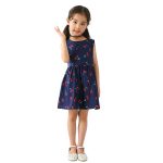 Mode filles robe sans manches enfants impression ceinturée patineuse fête âge 1-7 été robes pour enfants vêtir avec ruban noeud mignon