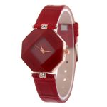 Femmes montres gemme coupe géométrie cristal cuir Quartz montre-bracelet mode robe montre dames cadeaux horloge Relogio Feminino 5 couleur