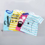 T-shirt manches courtes filles et garçons | Couverture en coton unisexe de dessin animé, pour bébés enfants