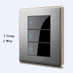Miroir avec commutateur à point aléatoire | type 86, interrupteur acrylique panneau brossé pour la maison en acier inoxydable 1/2/3/4 Gang commutateur à 1 voie et 2 voies