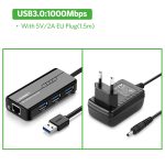 Ugreen USB Ethernet USB 3.0 2.0 à RJ45 HUB pour Xiaomi Mi Box 3/S décodeur Ethernet adaptateur carte réseau USB Lan