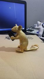 MOUSE LAMP LED E12 Black White Animal Rat Mouse Desk lamps Lights Resin Night Lights Animal Art Gold Mini Lamp white lighting