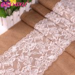 Chemin de Table en Jute blanche 30cm * 275cm | Fournitures de fête en toile de Jute hessienne, décoration de mariage AA8208, haute qualité
