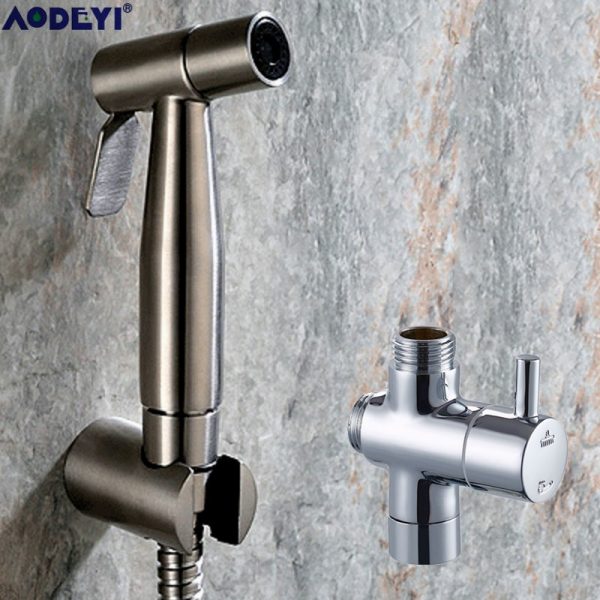Shattaf kit de Douche pulvérisateur | Bidet à main, kit de Douche, robinet de Bidet, Nickel brossé, acier inoxydable 304