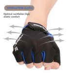 Demi-doigt vélo gants de vélo avec absorbant la sueur conception pour hommes et femmes vélo équitation Sports de plein air accessoires