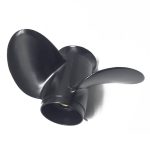 Balck Aluminum Boat Outboard Propeller for Suzuki 9.9-15HP Black 3 Blades 10 Spline Tooth 9 1/4 x 11