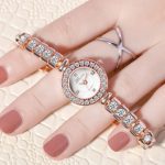 PREMA dames luxe mode Bracelet montre femmes or Rose strass Quartz montre-Bracelet en acier inoxydable femme