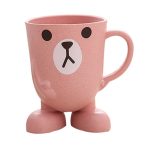 Gobelets d'eau Anti-chute pour enfants | Dessin animé mignon, gobelet pour bébé, multifonction paille de blé, tasse d'alimentation avec poignée