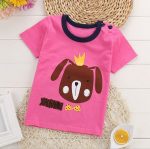 T-shirt manches courtes filles et garçons | Couverture en coton unisexe de dessin animé, pour bébés enfants