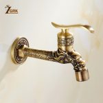 ZGRK sculpté montage mural Bibcock laiton rétro robinet décoratif extérieur jardin robinets Machine à laver vadrouille luxe Antique WC robinet