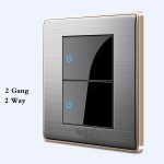 Miroir avec commutateur à point aléatoire | type 86, interrupteur acrylique panneau brossé pour la maison en acier inoxydable 1/2/3/4 Gang commutateur à 1 voie et 2 voies