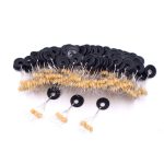 120 pièces 20 groupe jaune ensemble haute qualité en caoutchouc espace haricots pour mer carpe mouche pêche accessoires Spinner appât poisson Sport outil visage
