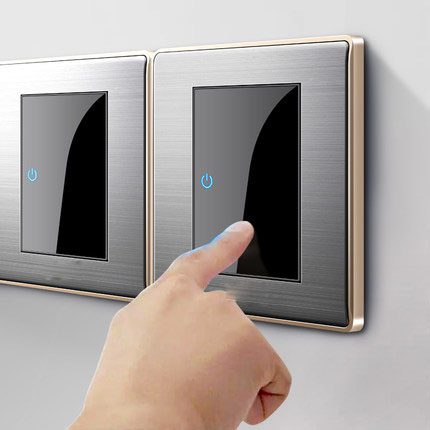 Miroir avec commutateur à point aléatoire | type 86, interrupteur acrylique panneau brossé pour la maison en acier inoxydable 1/2/3/4 Gang commutateur à 1 voie et 2 voies