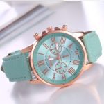 Montres pour femmes mode Tike Toker marque chiffres romains Faux cuir analogique Quartz montre-bracelet femmes femme