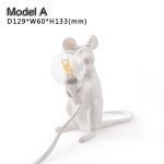 MOUSE LAMP LED E12 Black White Animal Rat Mouse Desk lamps Lights Resin Night Lights Animal Art Gold Mini Lamp white lighting