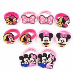 Bande élastique en Nylon 10 pièces Mickey Minnie Daisy | Cheveux, bande élastique pour cheveux, bandeau pour enfants, accessoires pour cheveux, bande de cheveux de fille, gomme pour cheveux de dessin animé