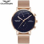 2019 montres pour hommes GUANQIN horloge lumineuse de luxe pour hommes d'affaires en acier montre-bracelet à Quartz créative Relogio Masculino