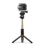BlitzWolf 4 en 1 BW-BS3 Sport Bluetooth Selfie Stick Trépied pliable sans fil pliable et extensible pour GoPro 8 7 6 Osmo Action pour iPhone 11 X Xiaomi 9 Téléphone intelligent Samsung Samsung
