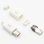 10 pièces Micro USB 5PIN Type de soudage connecteurs mâles chargeur 5P USB queue prise de charge 4 en 1 blanc noir