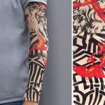 Manchon chauffe-bras Protection soleil, séchage rapide, estival, respirant en 3D avec tatouage, 1 pièce