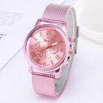 Foloy numérique femmes montres qualité mode genève chiffres romains Faux cuir analogique Quartz dames montre Bracelet horloge cadeau