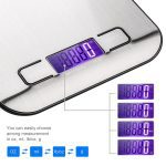 Digital Multi-function Food Kitchen Scale,Stainless Steel,11lb 5kg Stainless Steel Platform with LCD Display (Silver)