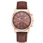 Montres pour femmes mode Tike Toker marque chiffres romains Faux cuir analogique Quartz montre-bracelet femmes femme