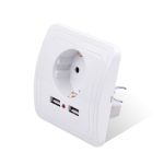 Adaptateur de chargeur mural 16A | Maison intelligente, double Port USB 2400mA, panneau de prise de courant 110 ~ 250V