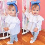 Chemise en dentelle à manches longues | Nouveau-né, bébés filles, blanc et solide, vêtements