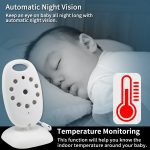 Wireless Video Baby Monitor 2.0 inch Color Security Camera 2 Way Talk NightVision IR LED Temperature Monitoring with 8 Lullaby