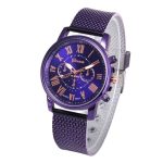 Foloy numérique femmes montres qualité mode genève chiffres romains Faux cuir analogique Quartz dames montre Bracelet horloge cadeau